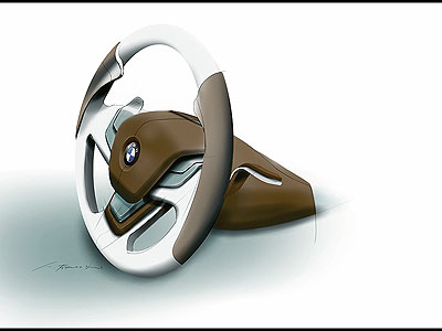 BMW Concept CS - Design sketch interior - Steering wheel(NbNŊg)